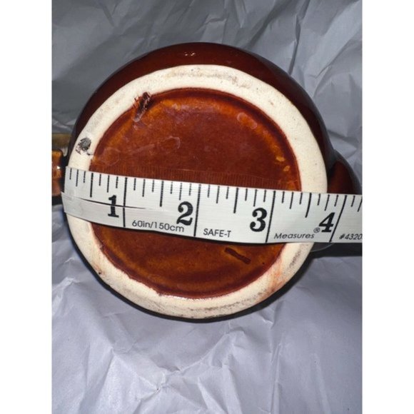 Vintage Pottery Brown Drip Glaze Teapot Lid Tea Pot Unsigned Mid Century Mod - Picture 3 of 9